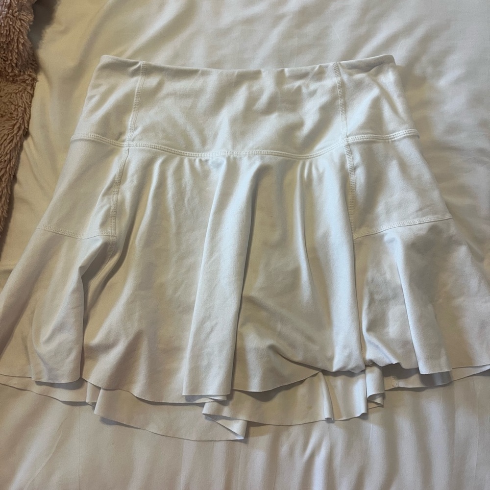 White Mini Skater Skirt with Ruffled Tiers